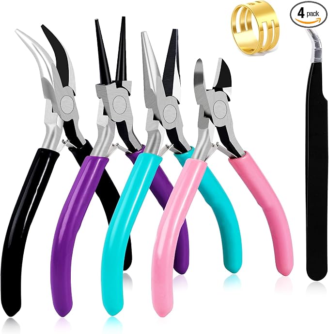URSKYTOUS 4Pcs Jewelry Pliers Set Jewelry Making Pliers Tools Kit Include by URSKYTOUS