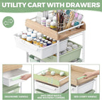 Utility Cart with Drawers, Craft Cart with 5 Drawers, Art Supply Organizer - Image 3