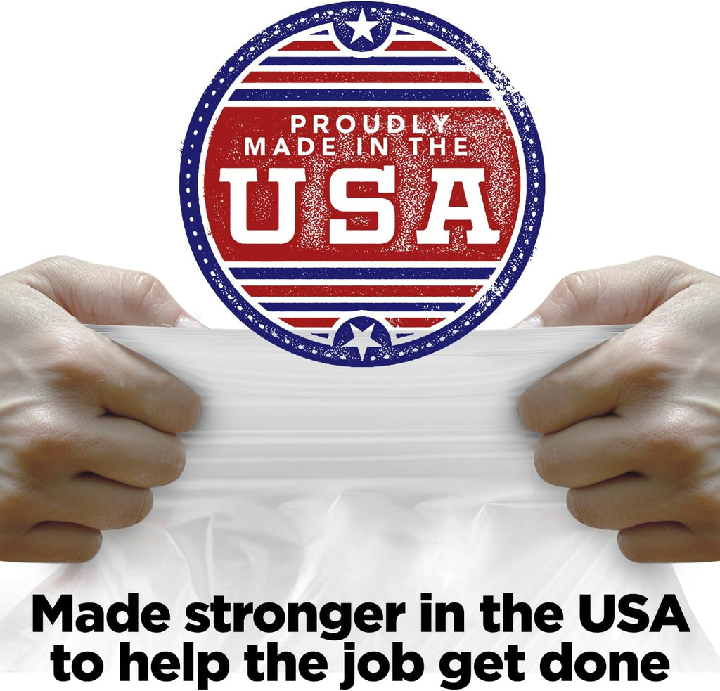 30-33 Gallon Clear Trash Bags Heavy Duty (250 COUNT) - Clear Recycling Garbage Bags 30+ Gallon, 32 Gallon - Made in USA