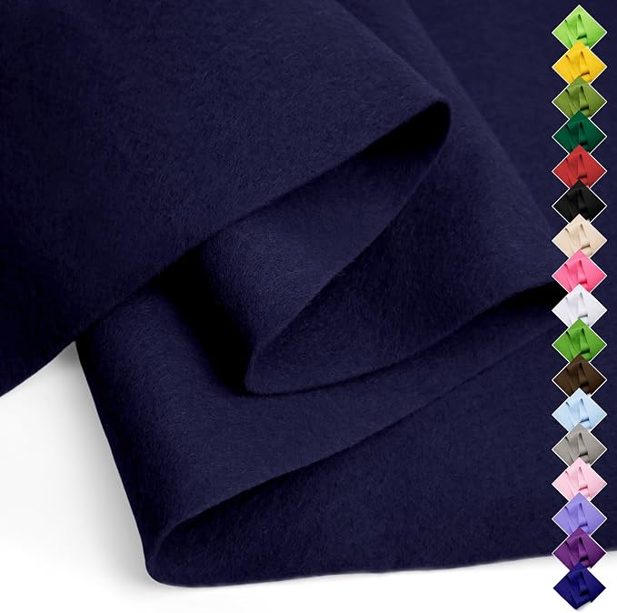 Soft Felt Fabric Sheet 18" x 36", 1.6mm Acrylic Craft Felt, Large Precut Sheet by AblemeDeco