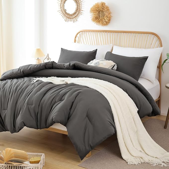 ROSGONIA Comforter Full Size for Girls Boys Teens Charcoal Grey - Image 4