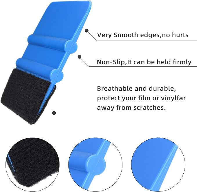 Durable Black Felt Edge Vinyl Squeegee Tool 4-Inch | Car Vinyl Film Wrapping - Image 3