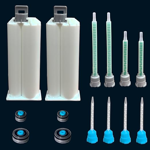 2 epoxy Resin Gun Barrels, 8 nozzles of 3 Different Specifications, by Unknown