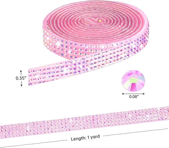 NiArt Self Adhesive Crystal Rhinestone Ribbon Set of 6 Colors, 6 Yards of - Image 5