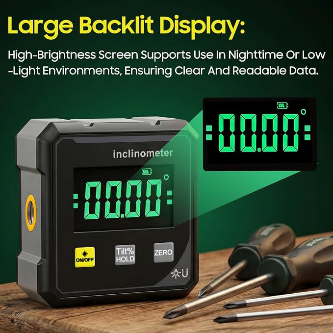Digital Angle Finder Protractor Tool, 4×90° High Accuracy Measuring Tool - Image 3