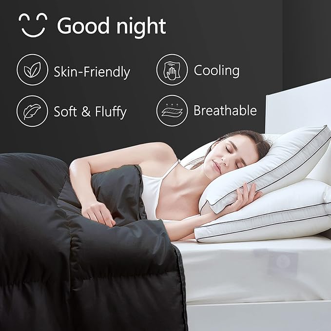 TEXARTIST Premium 2100 Series King Comforter All Season Breathable Black - Image 2