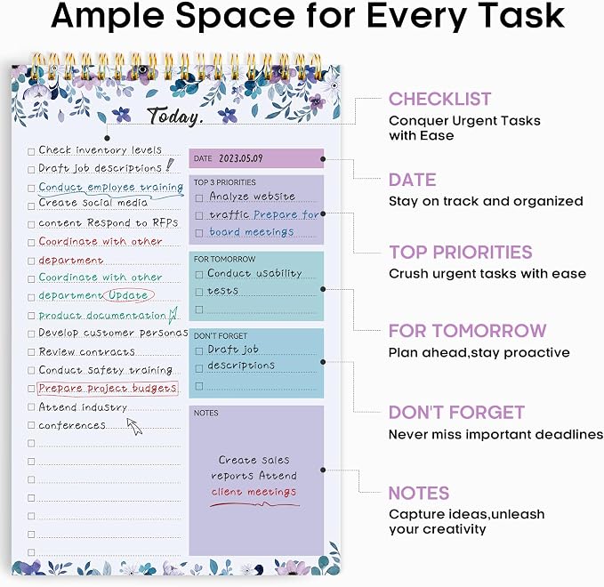 Taja 6 Pack of To Do List Notepad - Image 2