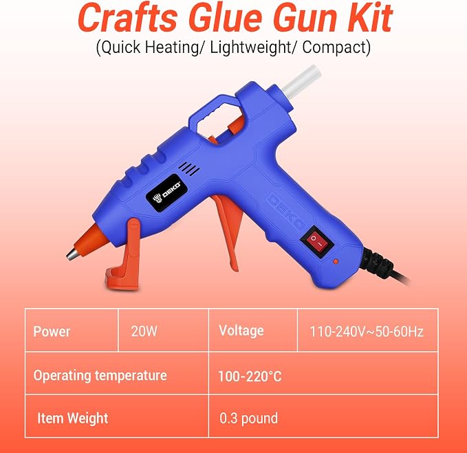Mini Hot Glue Gun Kit：DEKOPRO 20Watt High Temp Glue Guns Tool - Image 5
