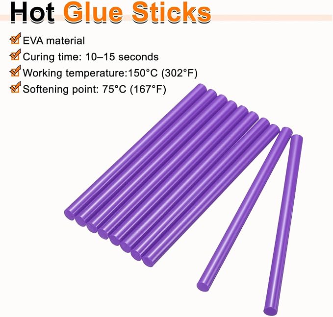 HARFINGTON 10pcs Hot Glue Sticks 0.43" Dia x 9.84" Long EVA Mini Hot Melt - Image 4