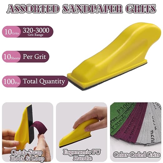 100Pcs Micro Detail Sander Paper Kit Wet Dry Sandpaper 320 400 600 800 1000 - Image 3