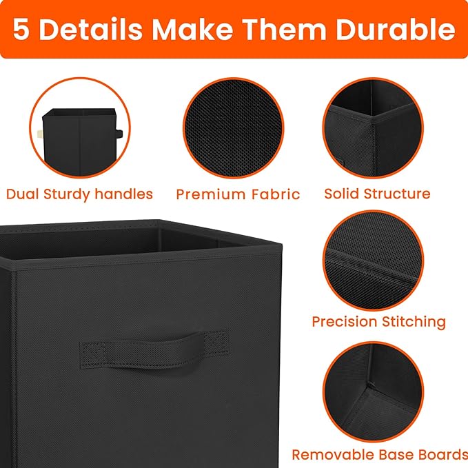 Criusia Storage Cubes, 11 Inch Clothes Storage Bins - Image 6