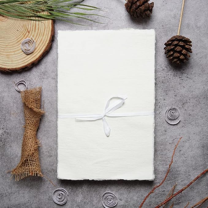 LEATHER VILLAGE Handmade Rough Textured Watercolor Paper 9.5x12.5 in White | 50 - Image 2