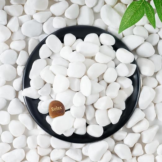 SIDONG 10 LB White River Rocks, 0.4-1.2 Inches Matte Pebbles by SIDONG