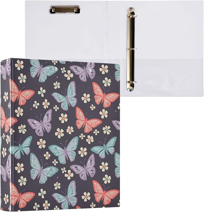Butterfly Insect Flower Round Ring Binders 1.5 Inch Biology Botany Natural - Image 8