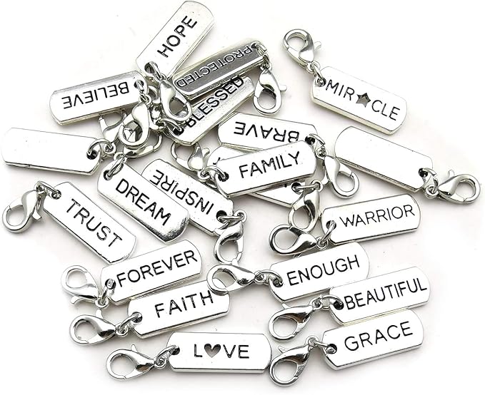 WOCRAFT 20pcs Craft Supplies Handmade Inspiration Words Dangle Charms Pendant - Image 4