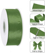 Spring Moss 1.5 Inch Continuous 25 Yards Satin Wired Ribbon - Image 3