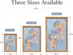 Framed Blue Jellyfish Canvas Wall Art, Marine Animals Painting Picture Wall - Image 5
