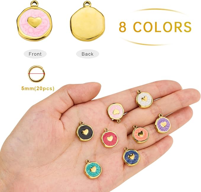 UMAOKANG 8pcs Assorted Colorful Enamel Charm - Image 2