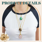 Tondiamo 3 Pcs Adjustable Crystal Necklace Holder, Titanium Alloy Empty Stone - Image 3