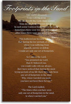 Footprints on The Beach Inspirational Poems Inspirational Quotes Poster Art by Unknown