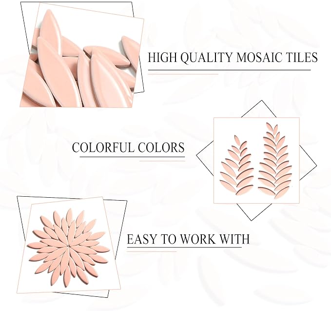Yoption Petal Mosaic Tiles for Crafts, 200g Flower Leaf Ceramic Tiles Pieces - Image 5