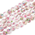 PH PandaHall 60pcs 9~10mm Rose Lampwork Beads Gold Sand Glass Beads Handmade by PHPandaHall