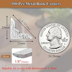 100pcs Metal Book Corner Protectors, Paperbacks Book Edge Protectors Picture - Image 2