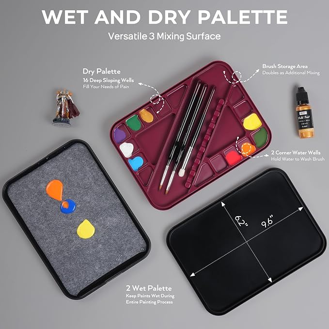 Nicpro All-In-One Miniature Painting Kit, Including 18 Colors Model Paint - Image 6