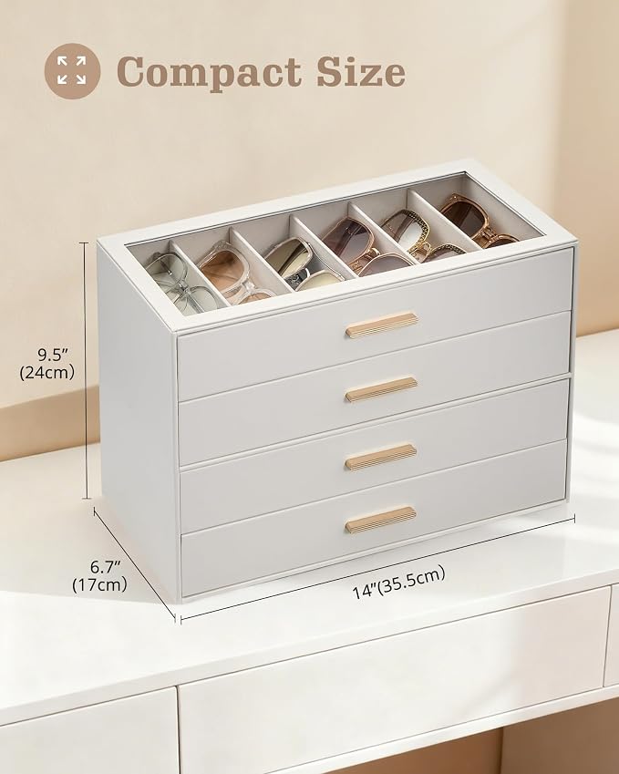 Lolalet Sunglasses Storage Box for Women, Eyewear Eye Glass Organizer - Image 7