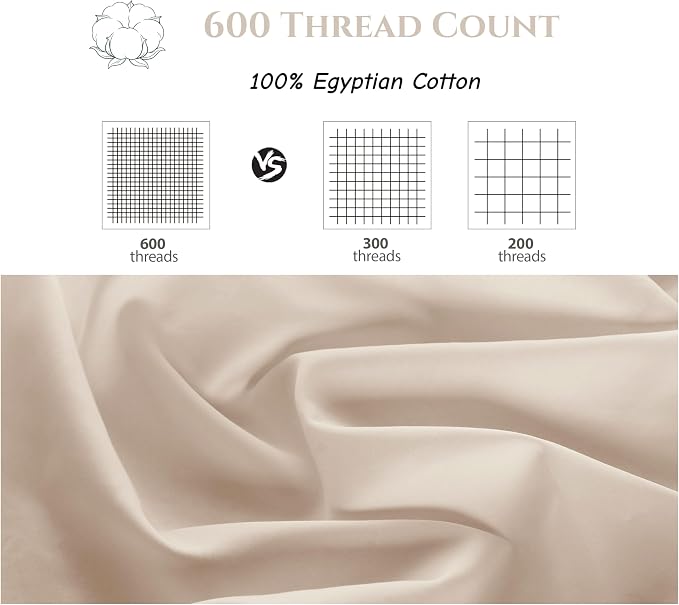 Cotton Flat Sheets Only, 600 TC 100% Cotton Flat Sheet Top Sheet Only, TwinXL - Image 3