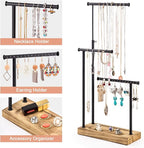 SRIWATANA Carbonized Black Jewelry Organizer Stand, Tall Necklace Holder | - Image 6