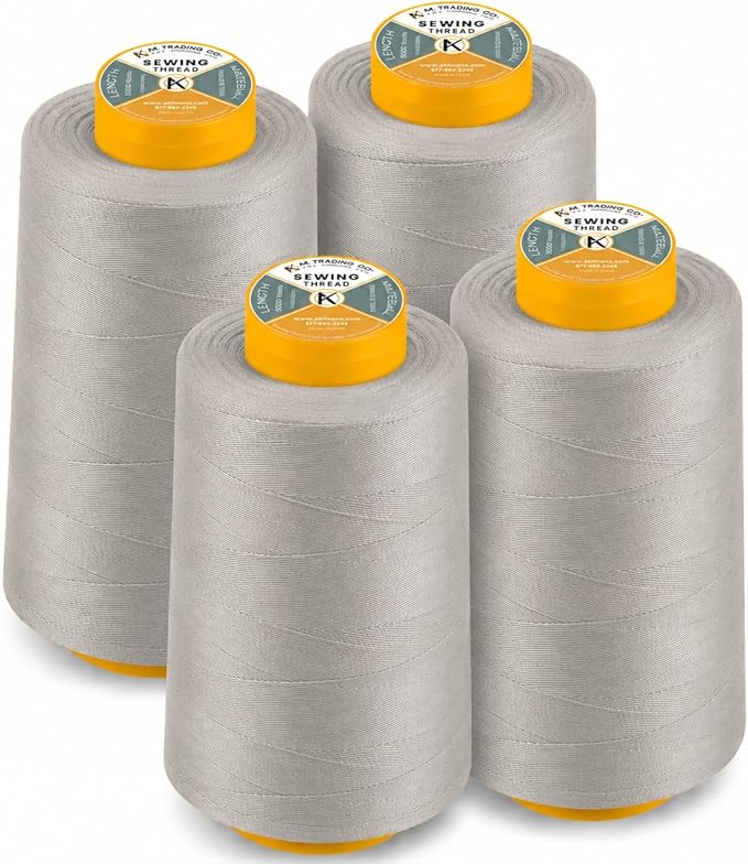 AK Trading 4-Pack Silver All Purpose Sewing Thread Cones of High Tensile by Fabrics%7CEventDecor%7CCrafts%7CUpholsteryFoam