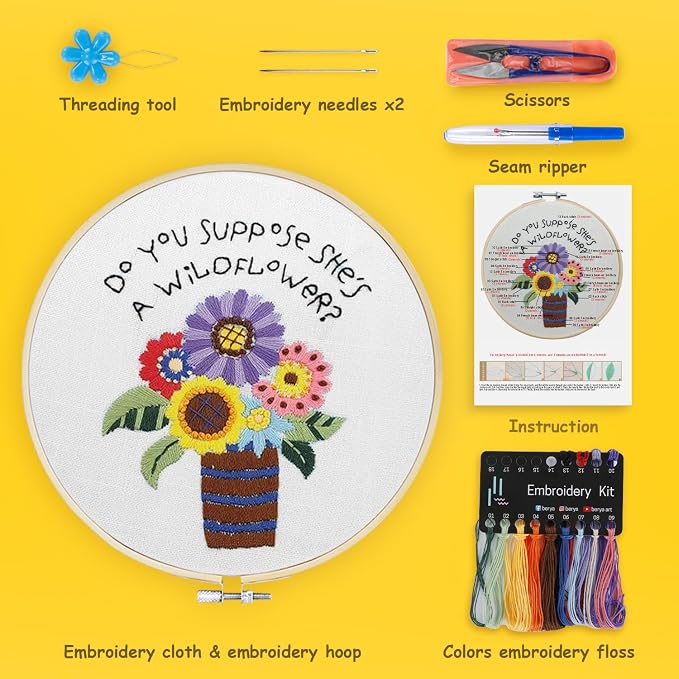 BERYA Cactus Embroidery Kit Including Video Step by Step Instructions - Image 2