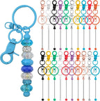 60 Pcs Beadable Keychains Bulk Kit – DIY Keychain Making Supplies by DNLEGULI