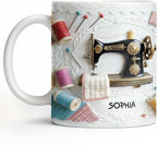 Personalized Vintage Sewing Machine Coffee Mug by ALMAGEMSUS
