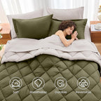 MUXHOMO 5 Pieces Twin Comforter Set, Reversible Bed in a Bag Twin Size - Image 6