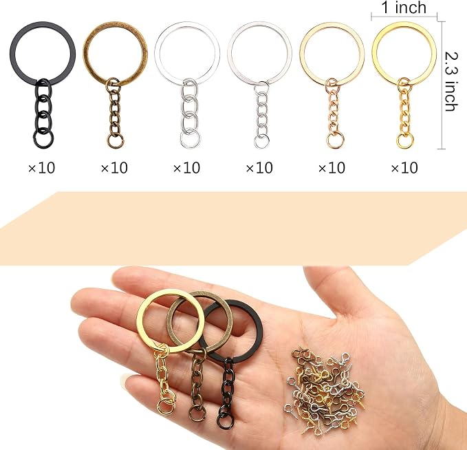 360 PCS Key Chain Rings Set: 60pcs - Image 2