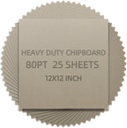 25 PC 12 x 12 Inch Sqaure Book Boards 80PT Binders Chipboard by Gocreate
