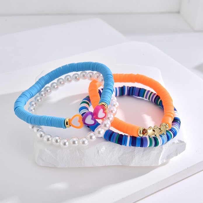 Friendship Bracelets for Girls, 10-Piece Cute Preppy Beaded Bracelet Set for - Image 7