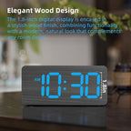 uscce Wooden Digital Alarm Clocks - Image 2