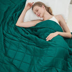 Green Weighted Blanket for Adults 15lbs, Twin Full Size Cooling Heavy Throw by BETU