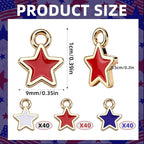 MARFOREVER 120 Pcs Patriotic Red White Blue Star Charms, 4th of July Charm - Image 3