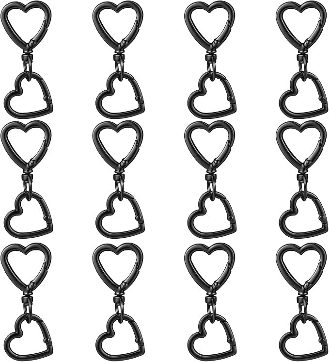 24 Pcs Heart Swivel Spring Clasps，Metal Spring Key Chain Hook Clasps，Clip by Unknown
