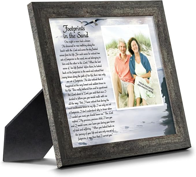 Footprints in the Sand Inspirational Wall Art, Beach Decor, Christian Gifts by CROSSROADSHOMEDECOR