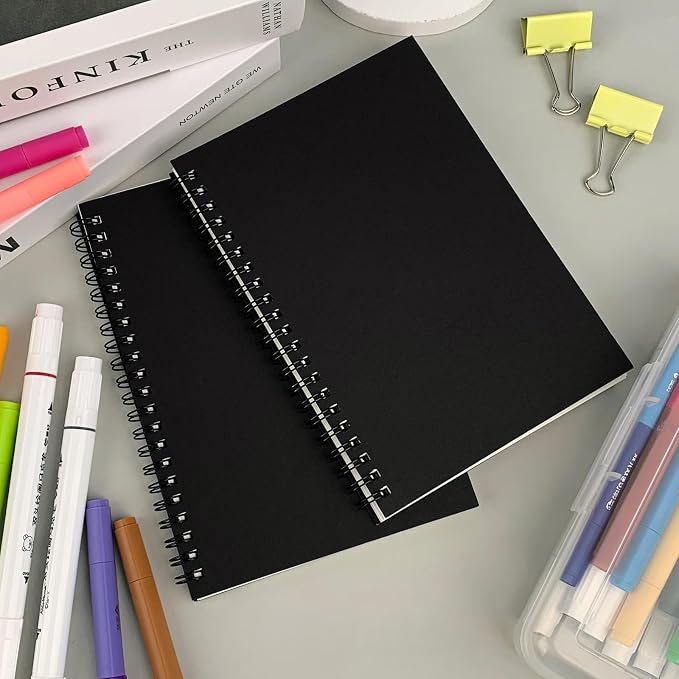 DSTELIN Blank Spiral Notebook, Soft Cover, Sketch book, 100 Pages / 50 Sheets - Image 6