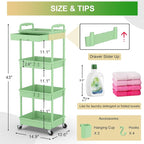 Goovilla 4 Tier Rolling Utility Cart Organizer - Image 4