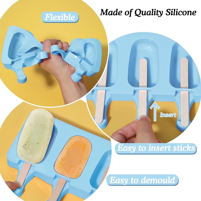 Ozera 2 Pack Silicone Popsicles Molds, Cake Pop Molds, - Image 4