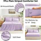 CozyLux King Size Comforter Set Lavender, 7 Pieces Bed in a Bag, Light Purple - Image 5