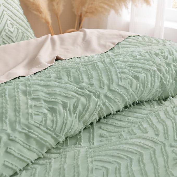 Andency King Comforter Set, Sage Green Boho Lightweight and Fluffy Bedding Set - Image 5