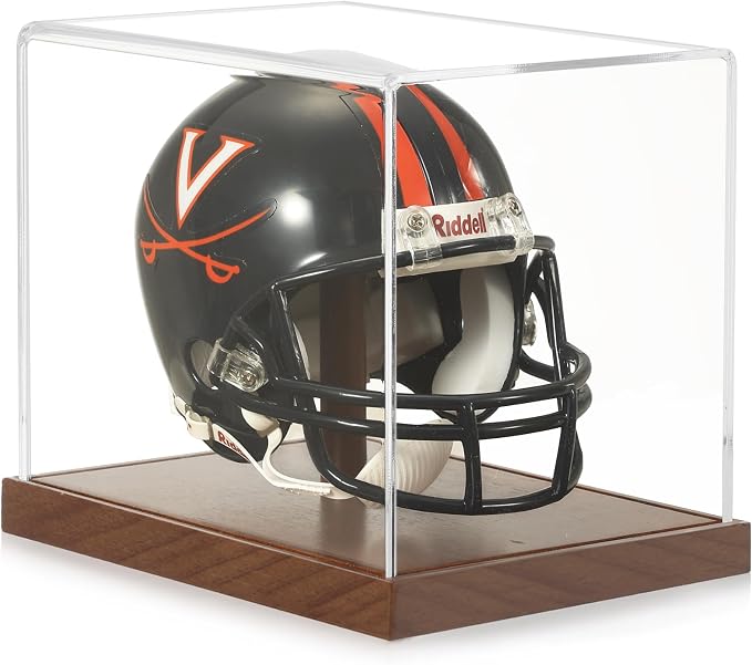JupDec Mini Helmet Display Case, Acrylic Clear 1/2 Football Baseball Helmet by JupDec